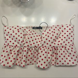 Zara Crop Polka Dot Top